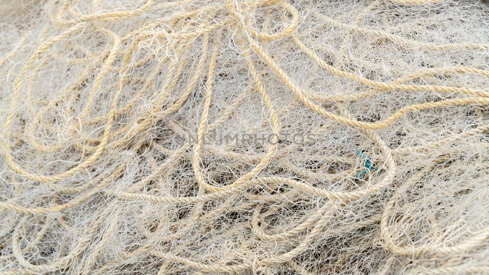 Fishing net and tackle close-up background. High quality photo