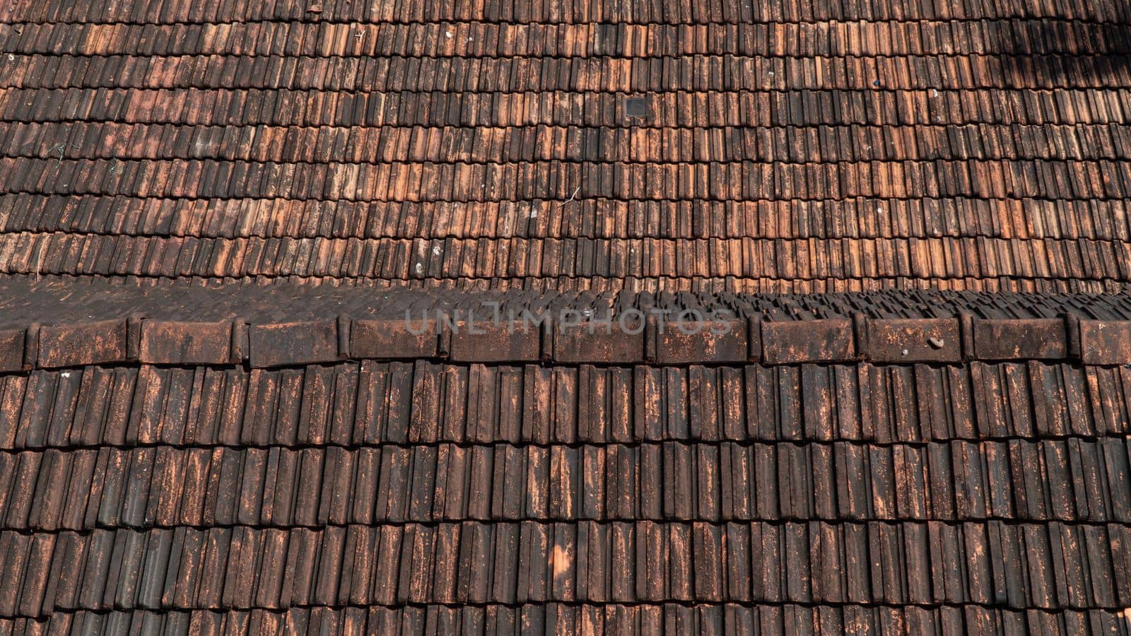 Tiled roof close-up texture, brick by voktybre