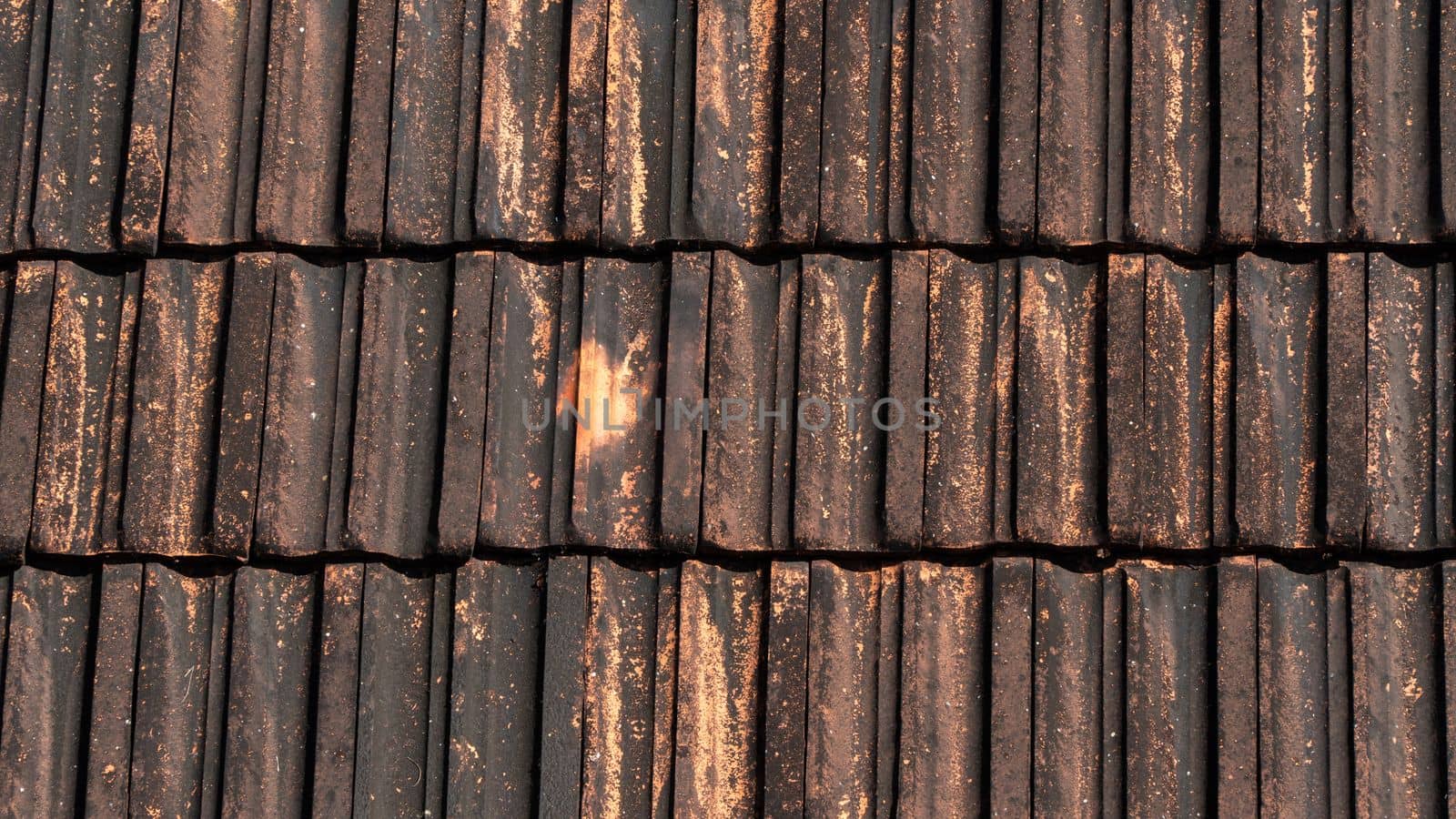 Roof tiles close-up texture background, brick by voktybre