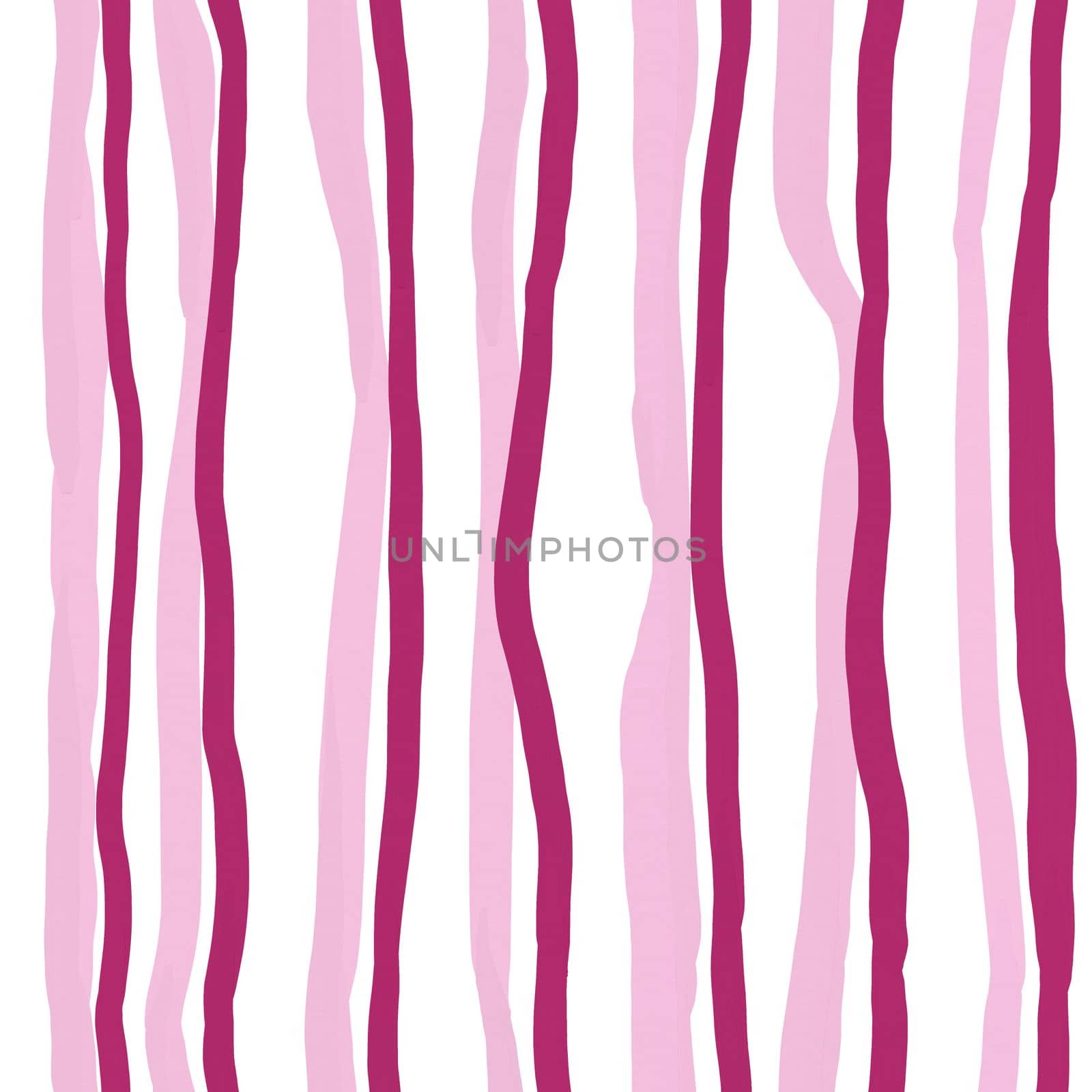 Hand drawn seamless pattern with red pink striped lines on white background. Simple minimalist stripes, wonky geometric abstract fabric print, mid century modern style, warm colors. by Lagmar