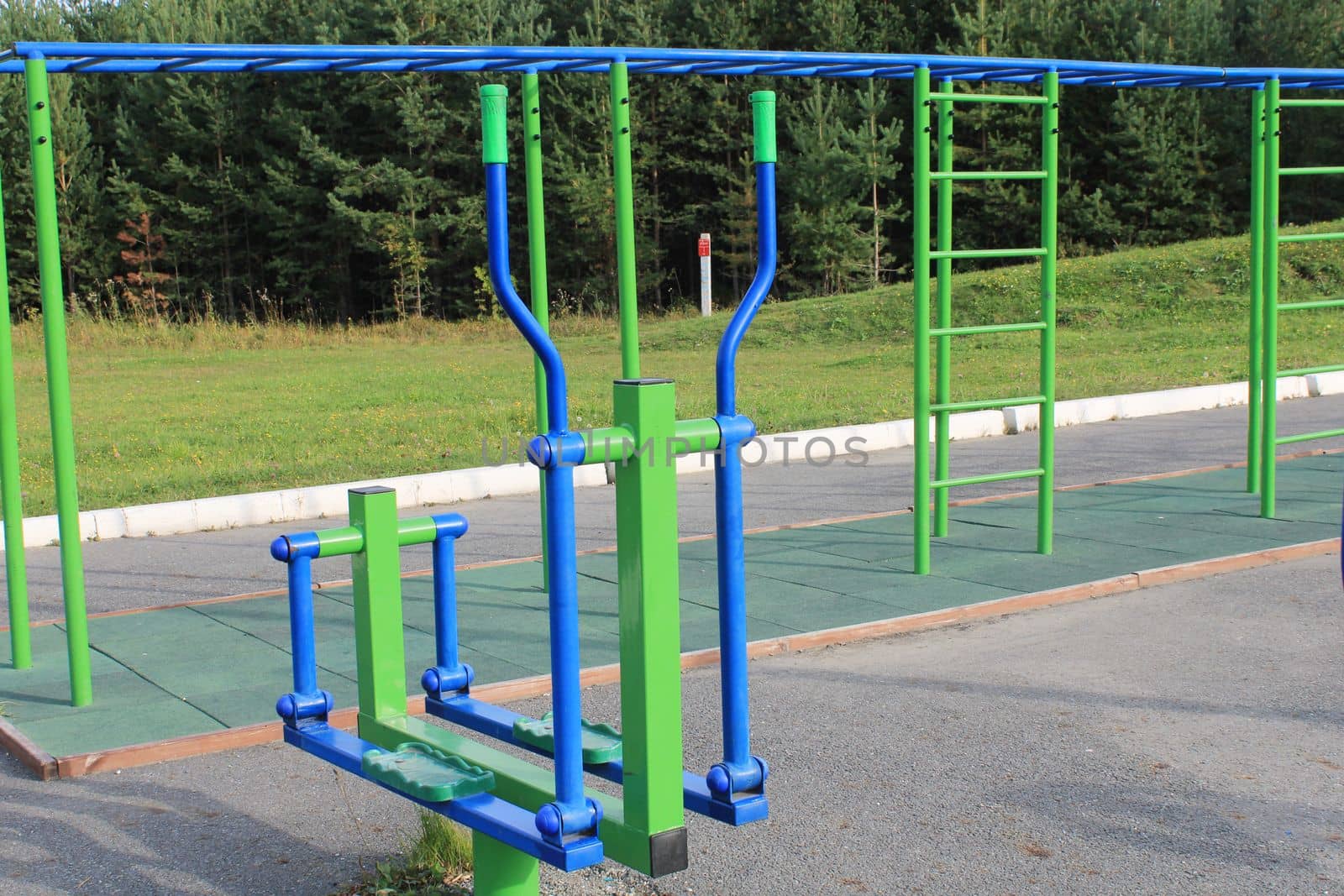 Sports outdoor simulator in a training camp. The concept of a healthy lifestyle