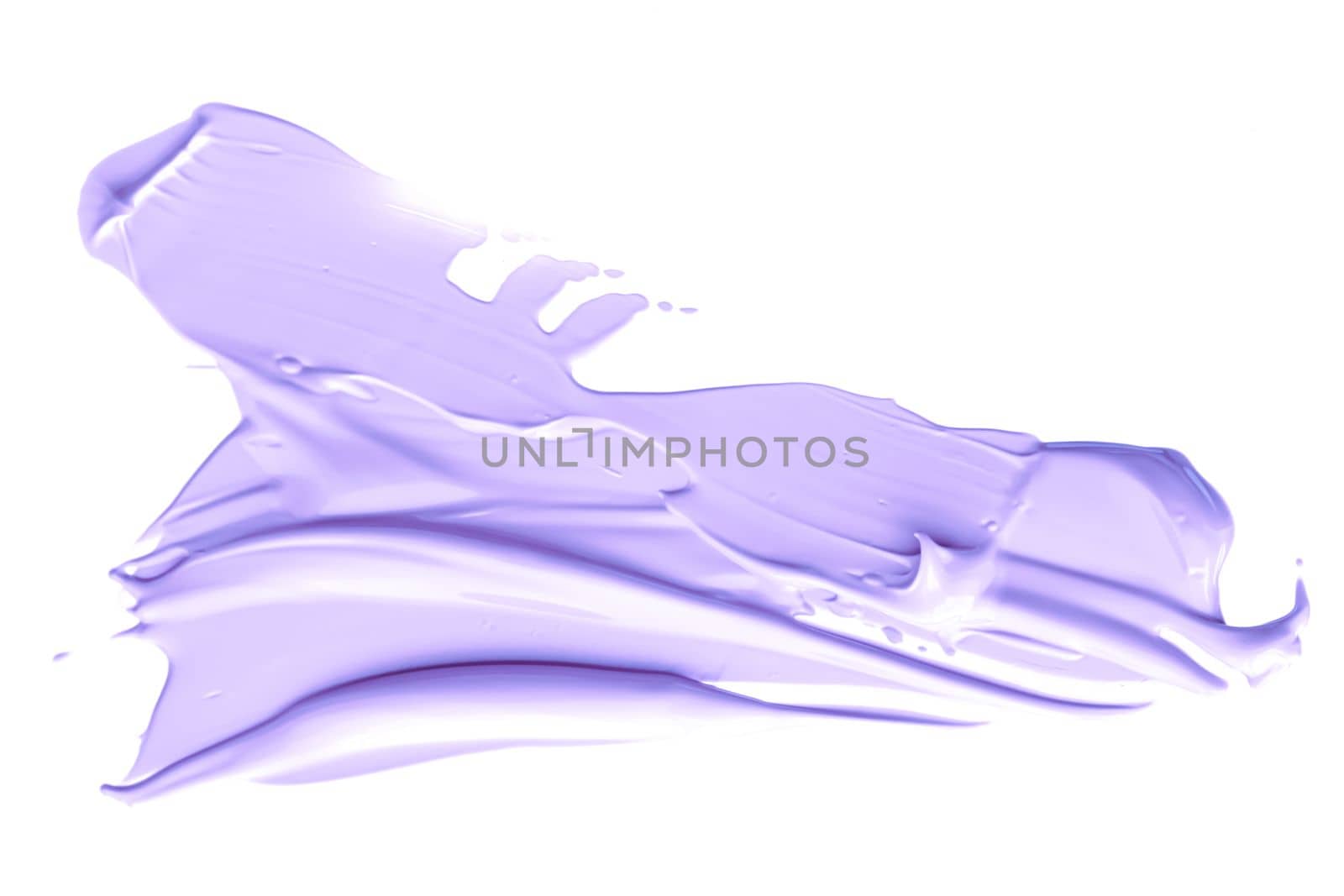 Pastel purple beauty swatch, skincare and makeup cosmetic product sample texture isolated on white background, make-up smudge, cream cosmetics smear or paint brush stroke closeup