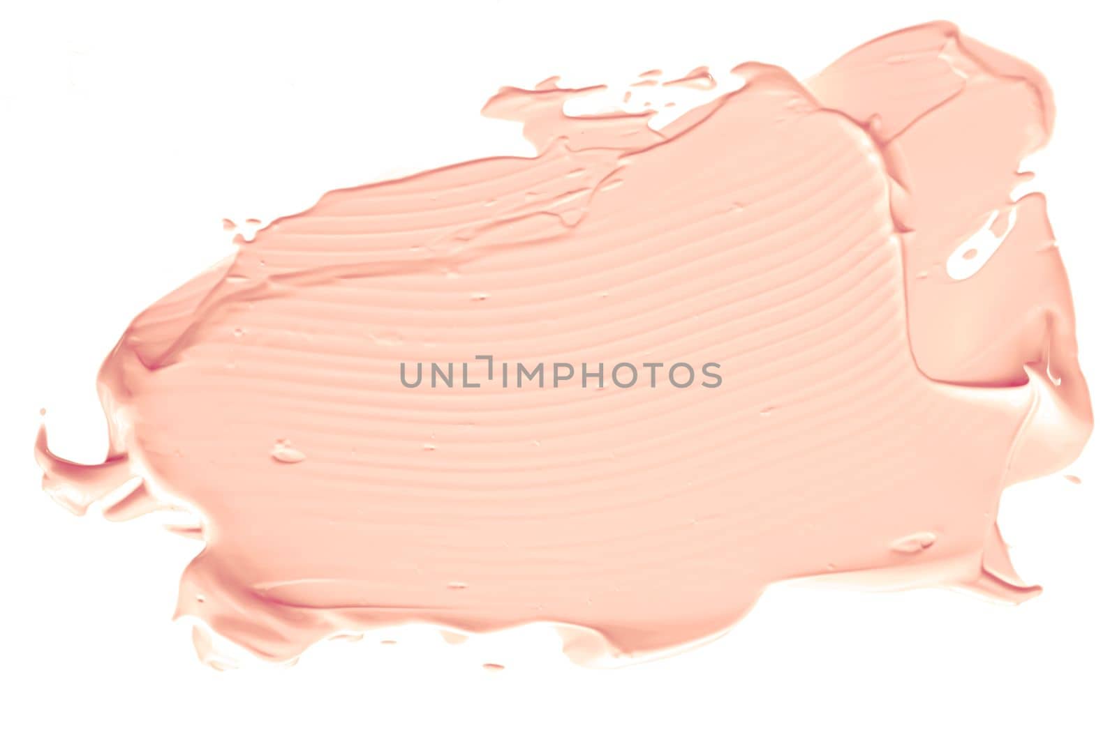 Pastel orange beauty swatch, skincare and makeup cosmetic product sample texture isolated on white background, make-up smudge, cream cosmetics smear or paint brush stroke closeup