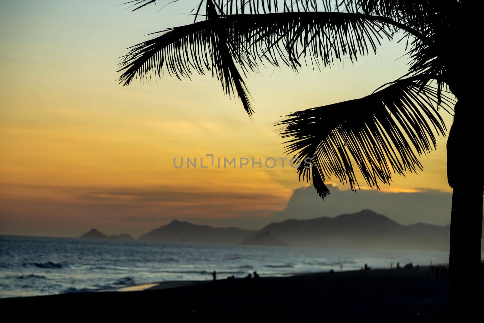 Rio de Janeiro beach at sunset.