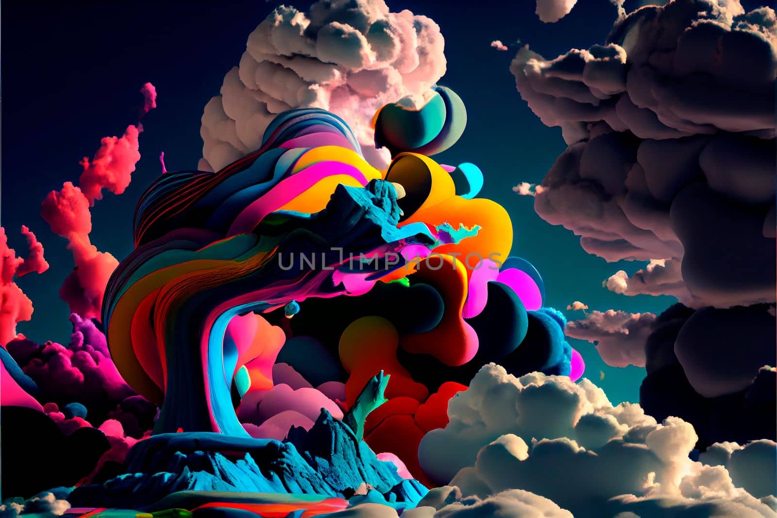 Colored clouds of plasticine, art. High quality illustration