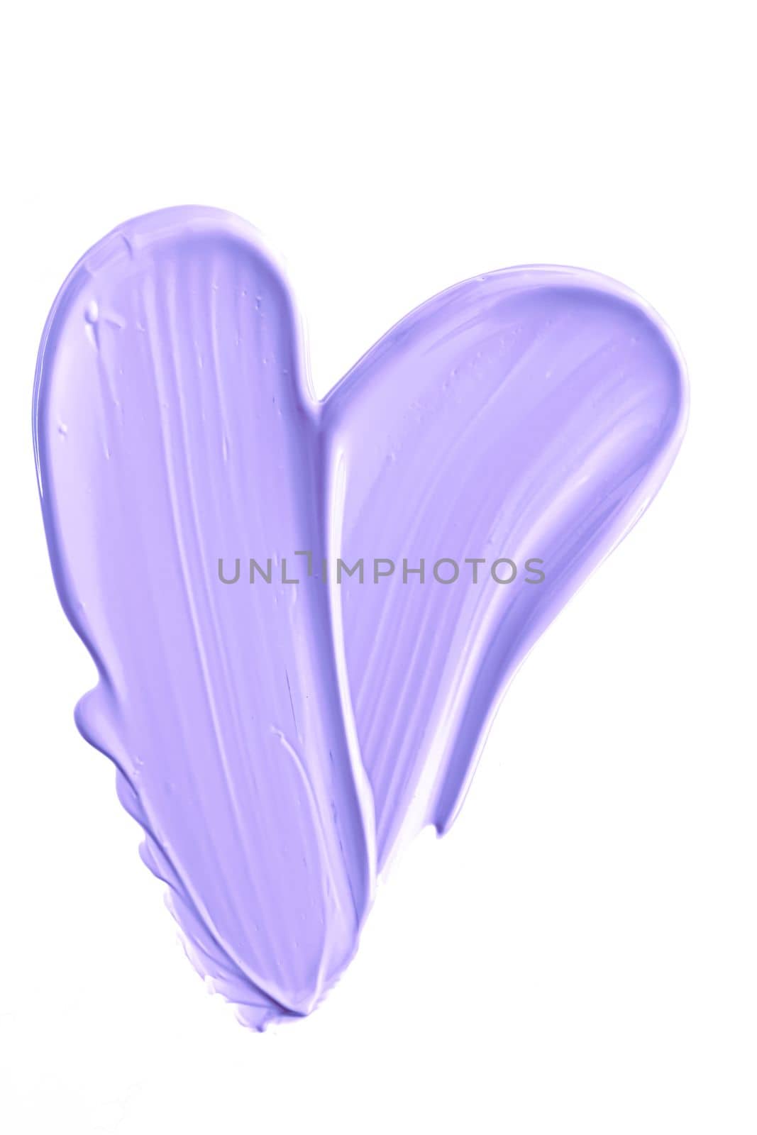 Pastel purple beauty swatch, skincare and makeup cosmetic product sample texture isolated on white background, make-up smudge, cream cosmetics smear or paint brush stroke closeup