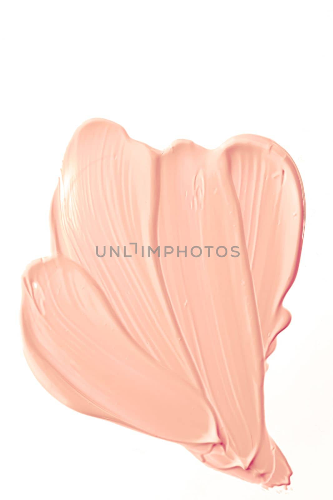 Pastel orange beauty swatch, skincare and makeup cosmetic product sample texture isolated on white background, make-up smudge, cream cosmetics smear or paint brush stroke closeup