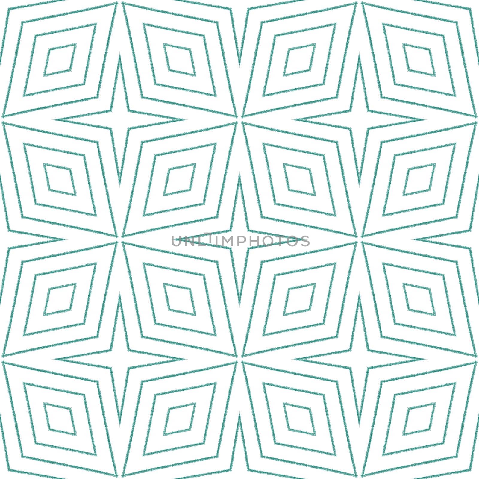 Mosaic seamless pattern. Turquoise symmetrical kaleidoscope background. Textile ready tempting print, swimwear fabric, wallpaper, wrapping. Retro mosaic seamless design.