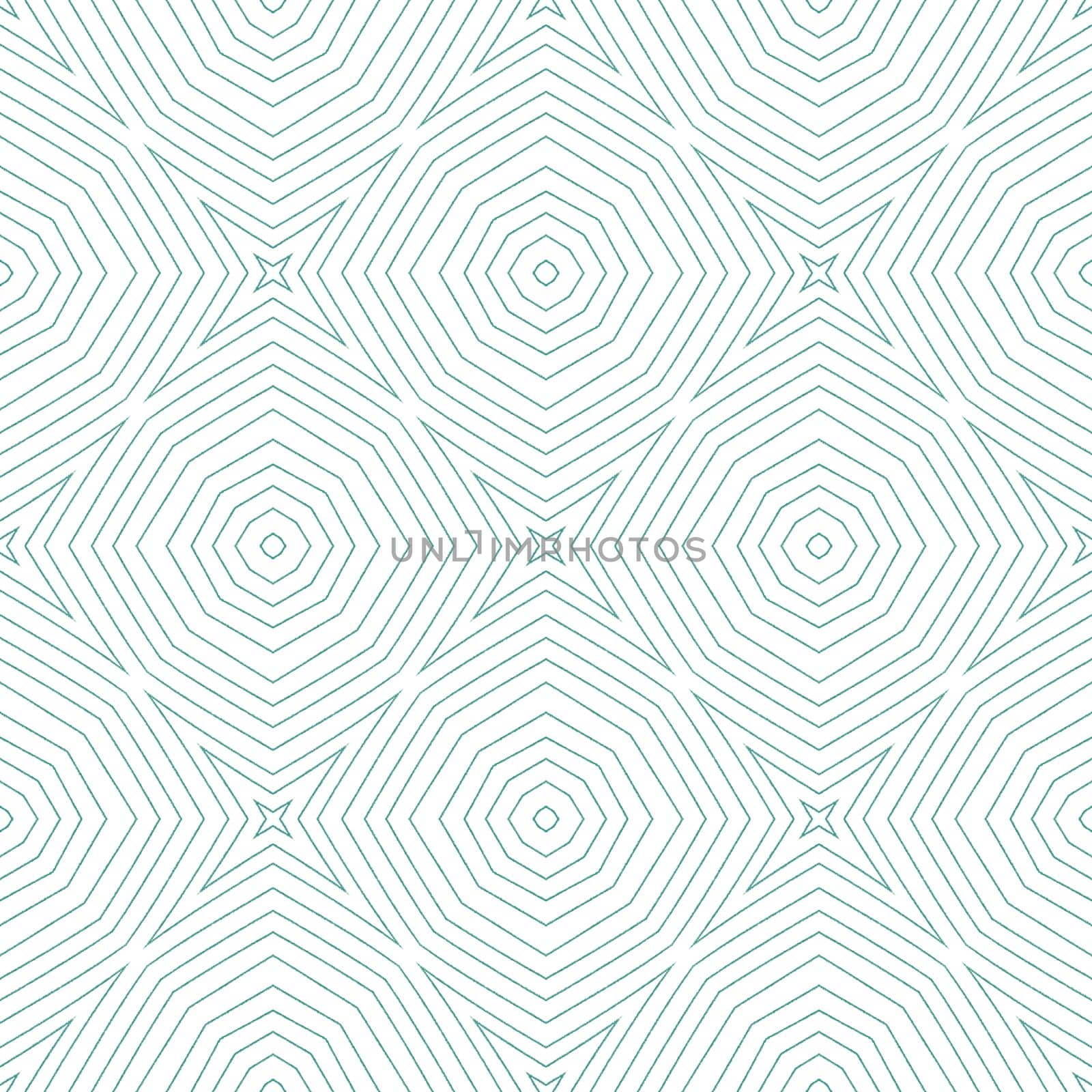 Textured stripes pattern. Turquoise symmetrical kaleidoscope background. Trendy textured stripes design. Textile ready optimal print, swimwear fabric, wallpaper, wrapping.