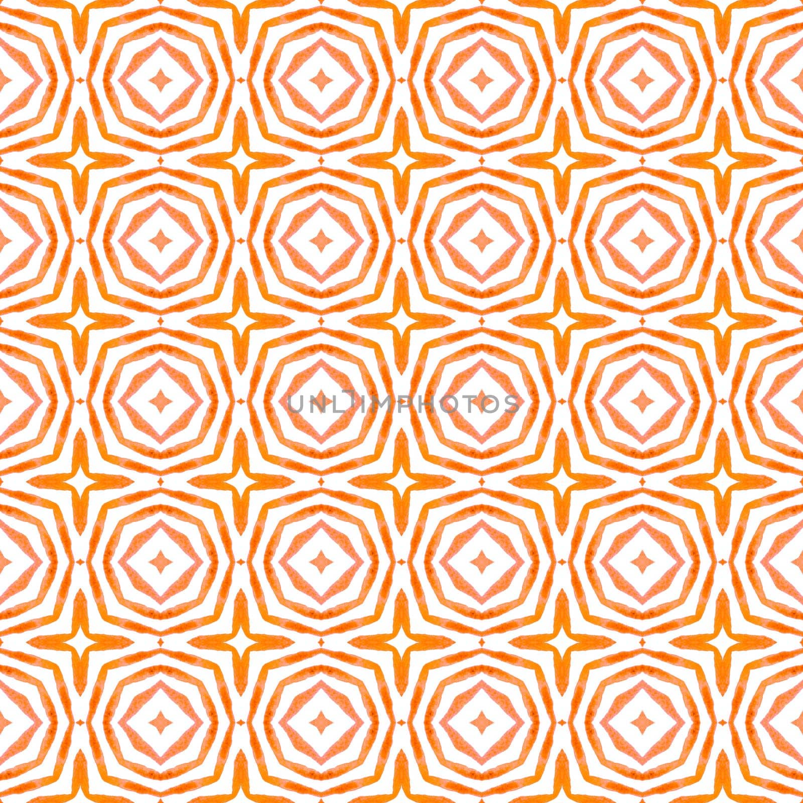 Repeating striped hand drawn border. Orange extraordinary boho chic summer design. Striped hand drawn design. Textile ready brilliant print, swimwear fabric, wallpaper, wrapping.