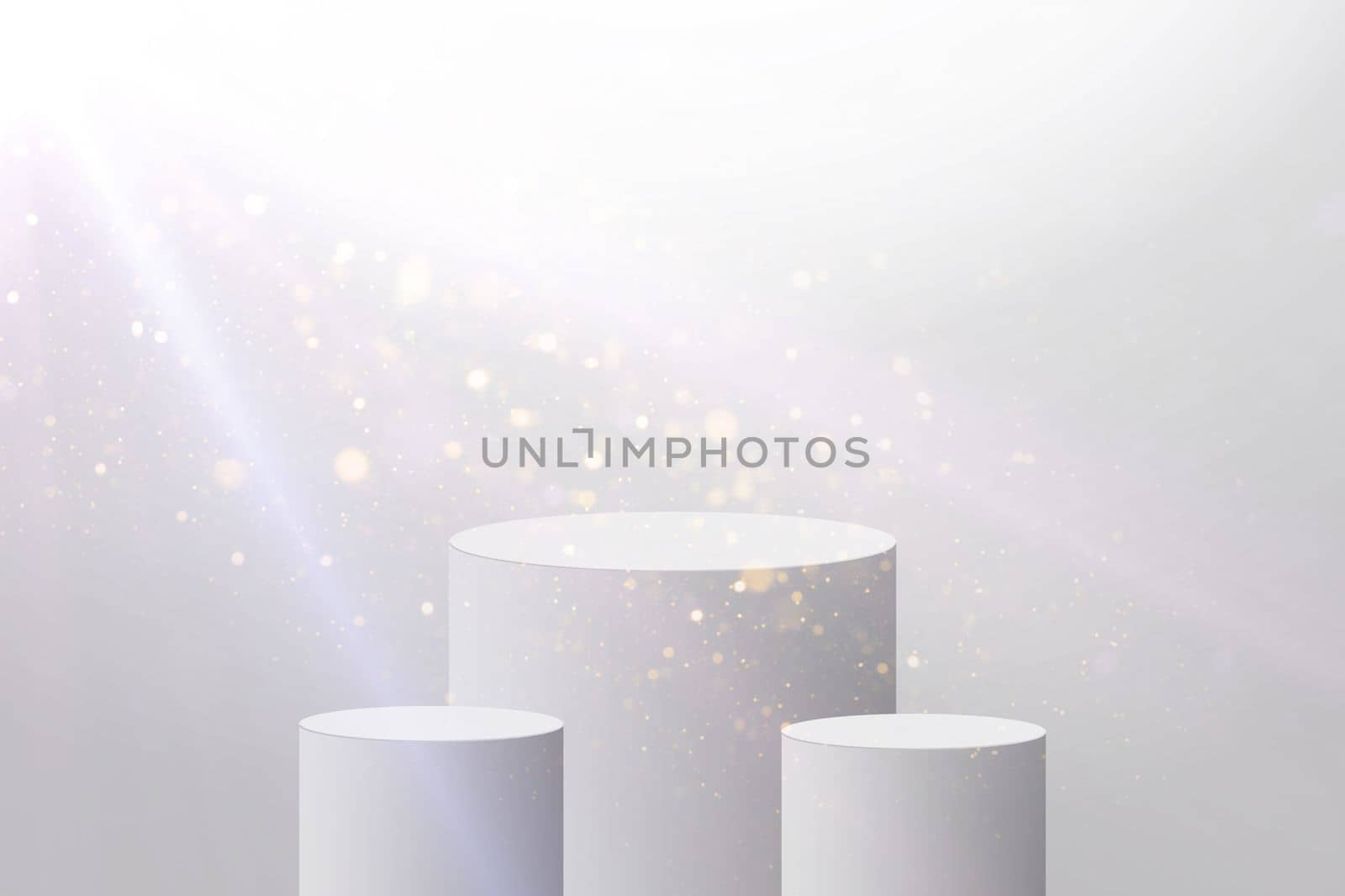 Christmas winter product on the podium for snowflakes. Realistic product catwalk for winter and Christmas discount design, sale.
