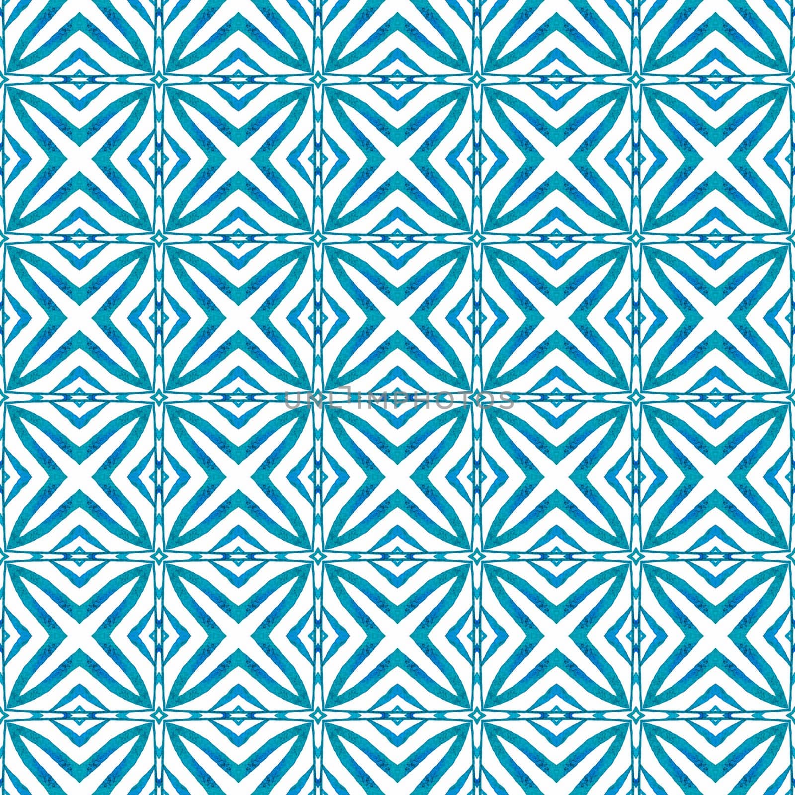 Medallion seamless pattern. Blue authentic boho chic summer design. Watercolor medallion seamless border. Textile ready surprising print, swimwear fabric, wallpaper, wrapping.