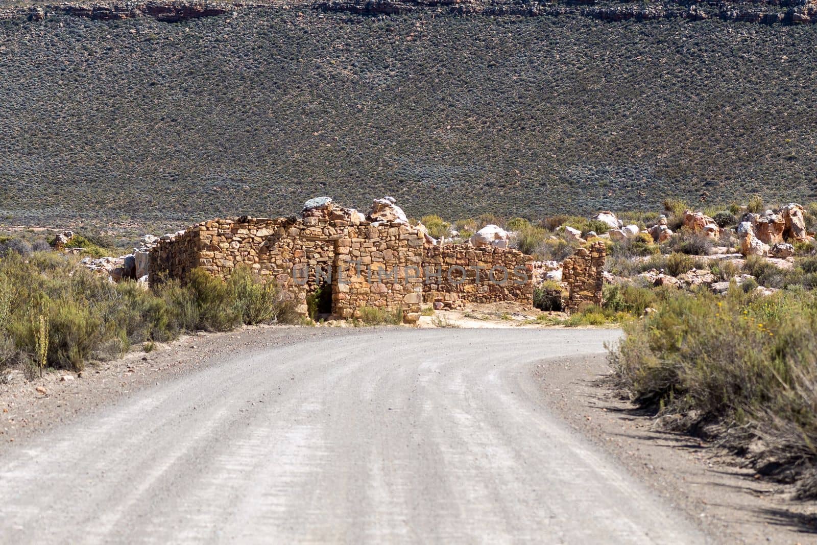 Ruins next to the road between Peerboomskloof Pass and Katbakkies Pass in the Western Cape Cederberg
