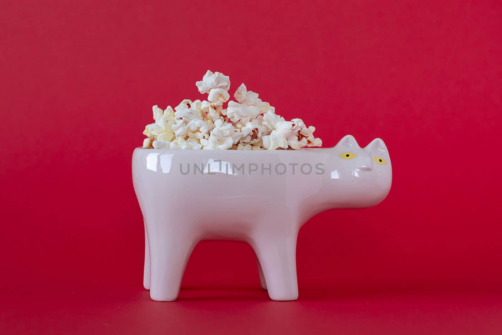 National popcorn day concept. Bowl full of popcorn. Leisure idea. Copy space. by Ri6ka
