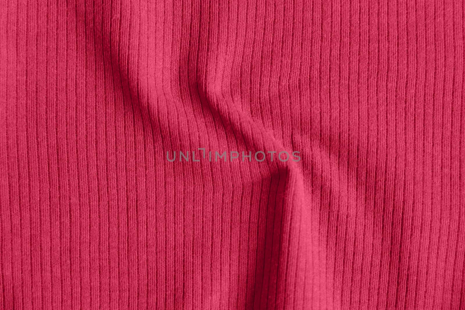 Viva magenta color of the year 2023, ribbed texture of cloth. Fabric textile pattern. by Ri6ka