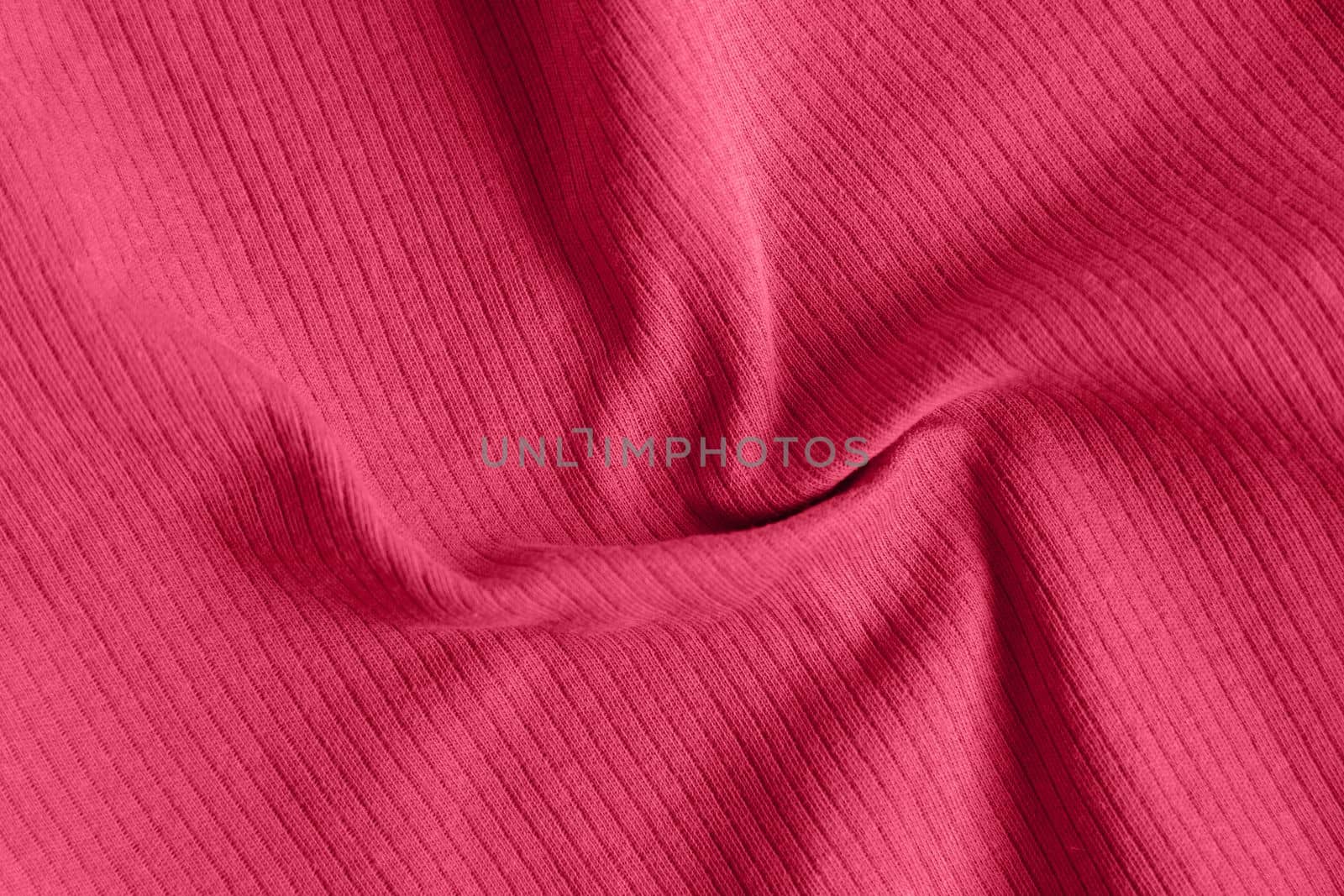 Viva magenta color of the year 2023, ribbed texture of cloth. Fabric textile pattern. by Ri6ka