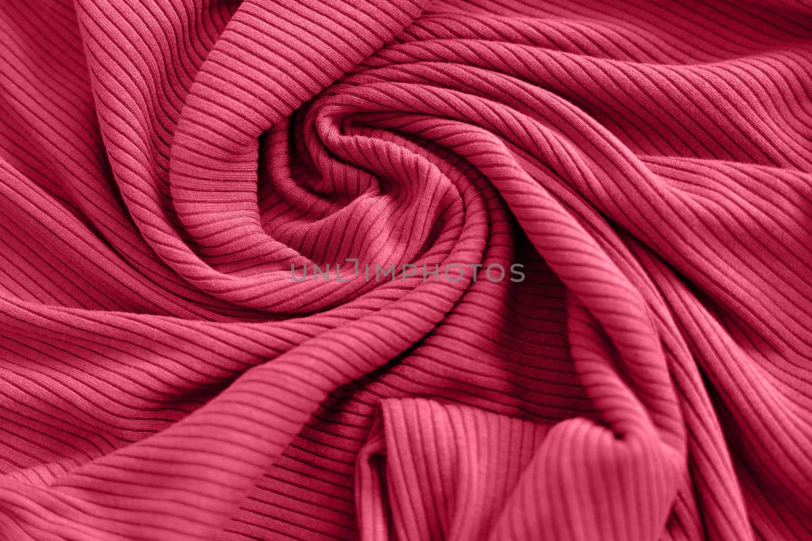 Viva magenta color of the year 2023, ribbed texture of cloth. Fabric textile pattern. by Ri6ka