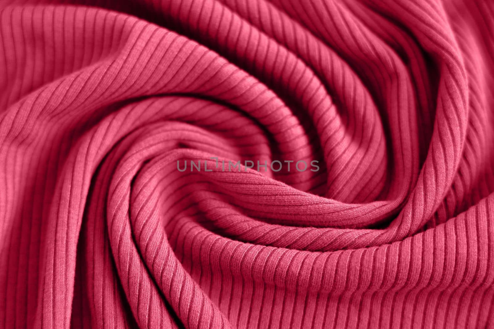Viva magenta color of the year 2023, ribbed texture of cloth. Fabric textile pattern. by Ri6ka