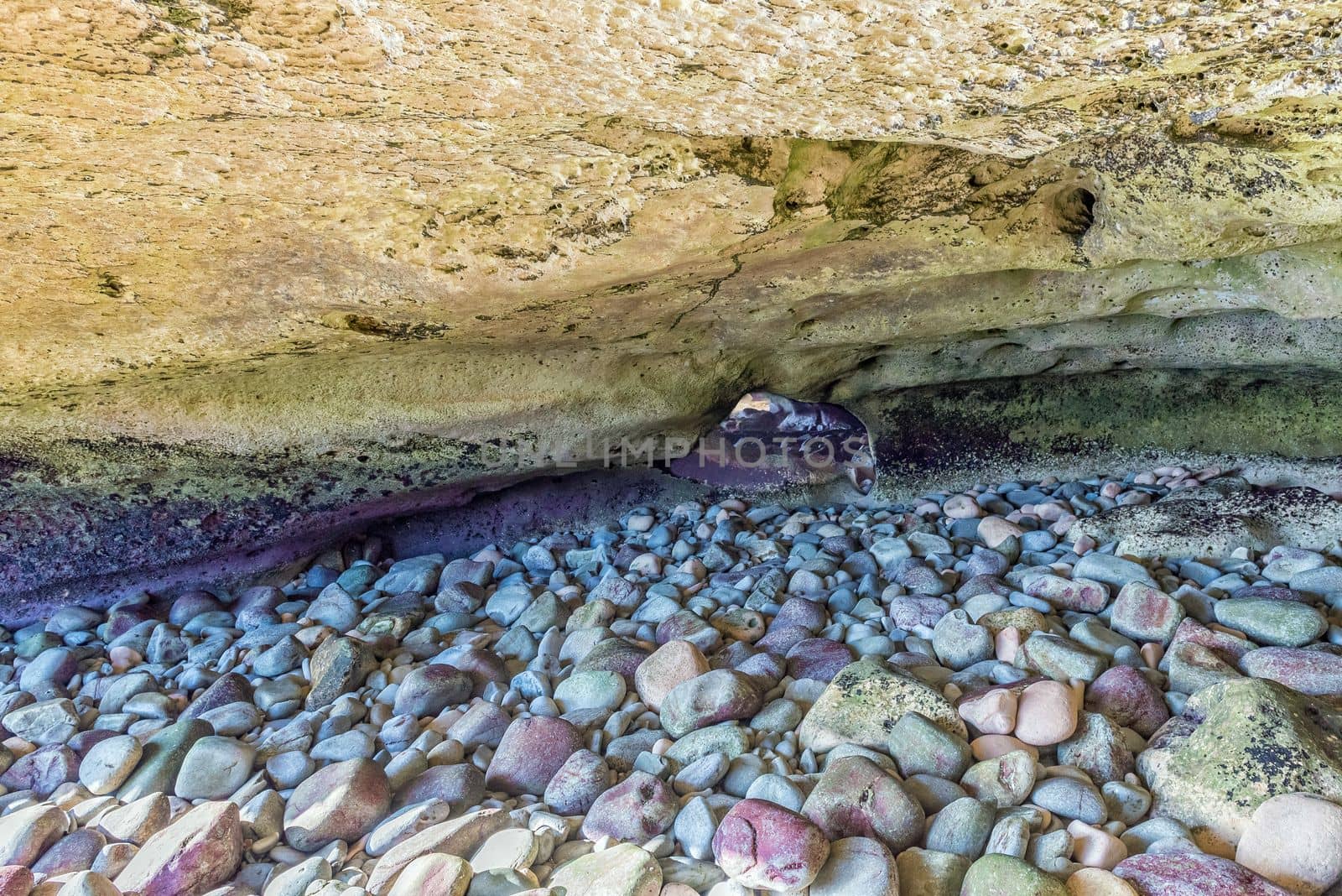 Back entrance to the Waenhuiskrans Cave near Arniston in the Western Cape Province, accessable only during low tide