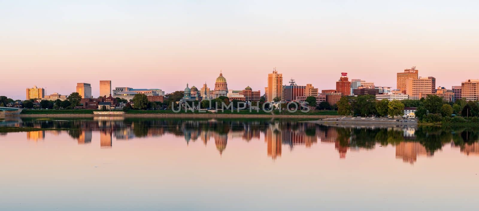 Harrisburg, PA - 9 October 2022: Panorama of the cityscape of Harrisburg in Pennsylvania