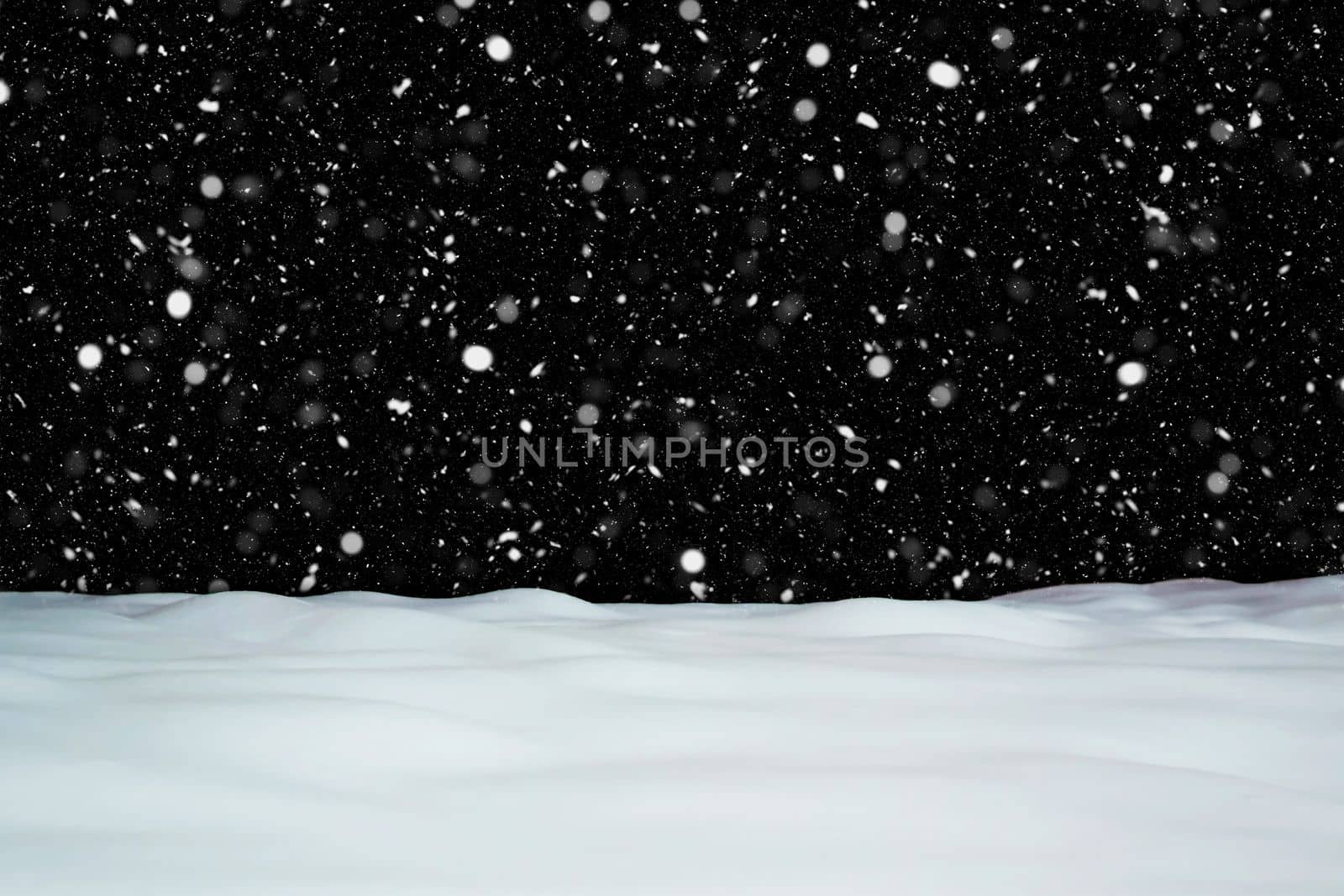 Winter background photo snow landscape snowdrifts and snowfall. Blank for the design.