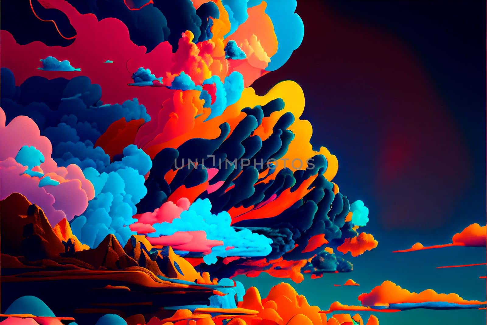 Colored clouds of plasticine, art. High quality illustration