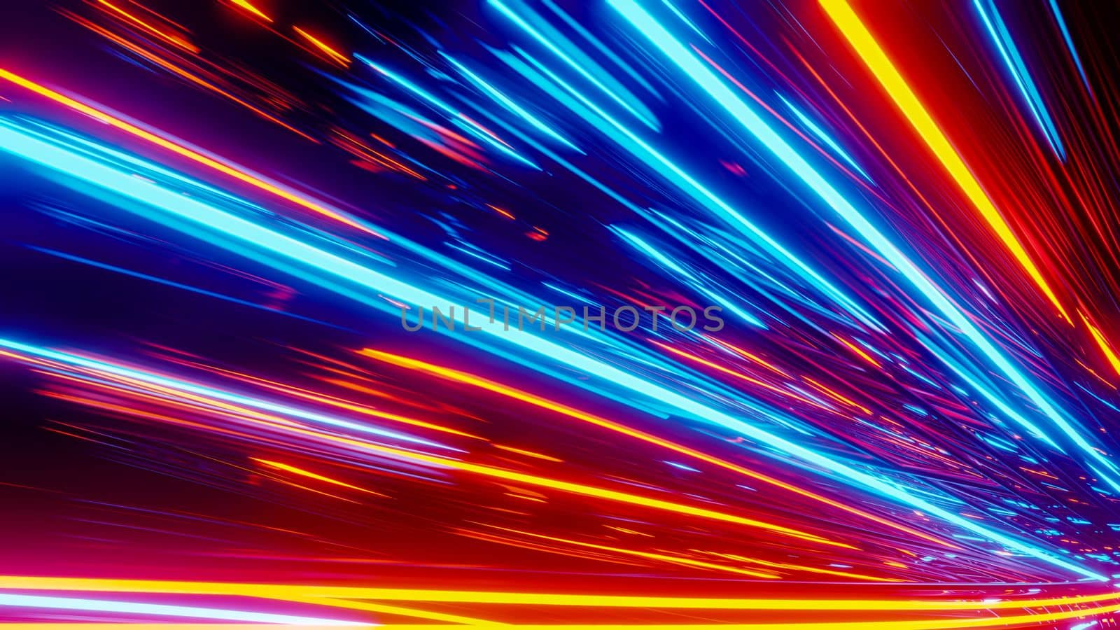 Flying inside the cable. 3D rendering illustration..
