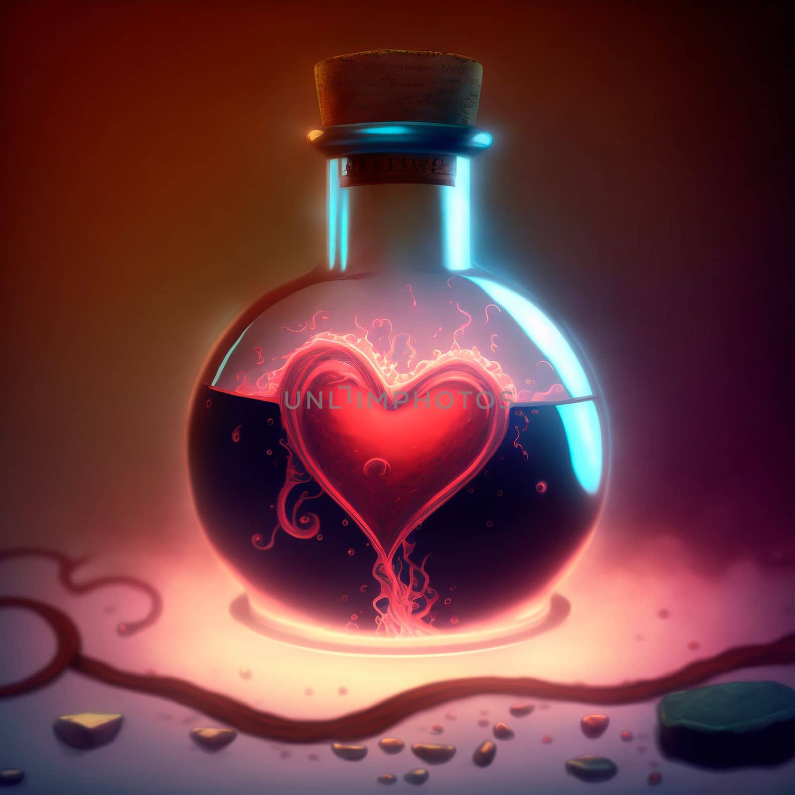 Image of a potion in the style of fantasy. High quality illustration