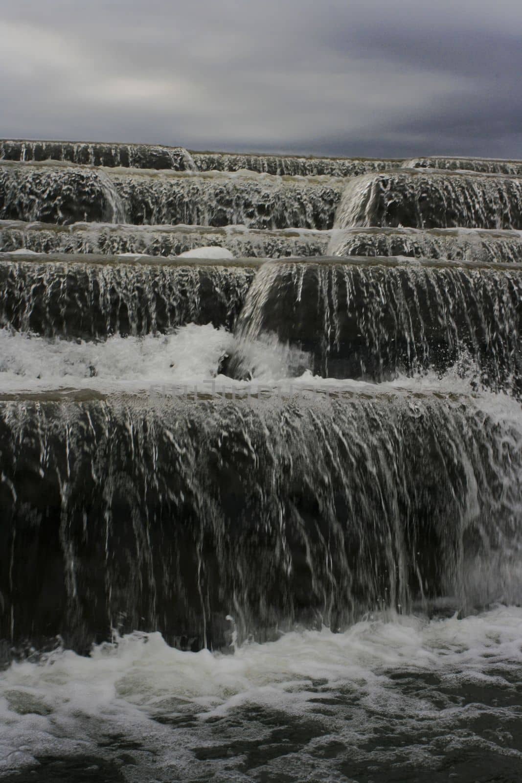 Close-up waterfall in cloudy weather. by gelog67