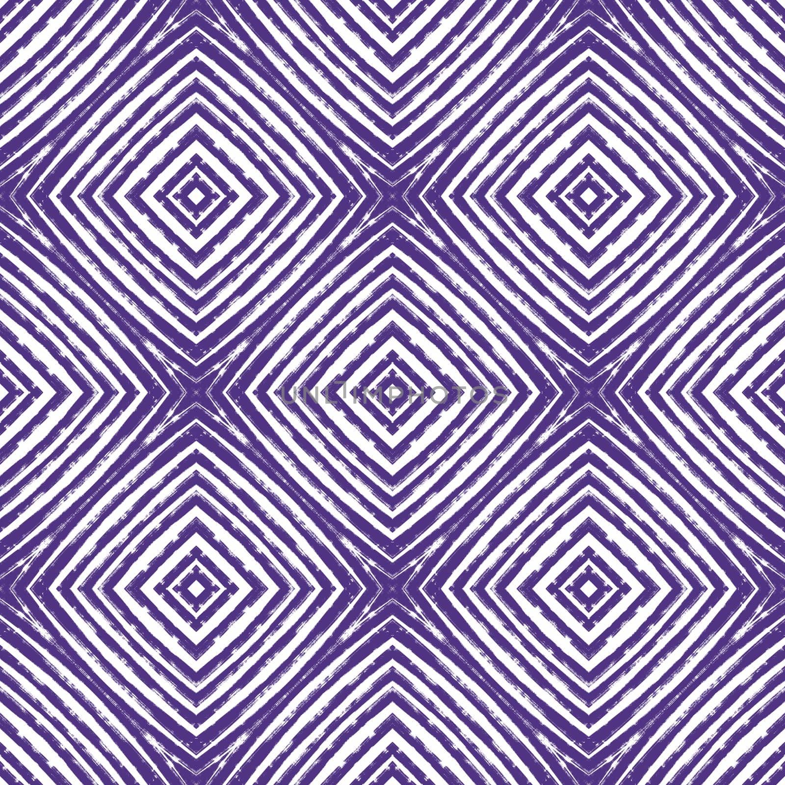 Medallion seamless pattern. Purple symmetrical kaleidoscope background. Watercolor medallion seamless tile. Textile ready unique print, swimwear fabric, wallpaper, wrapping.