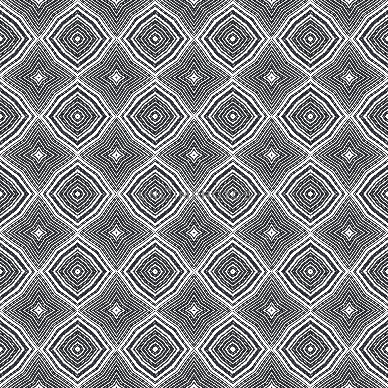 Medallion seamless pattern. Black symmetrical by beginagain