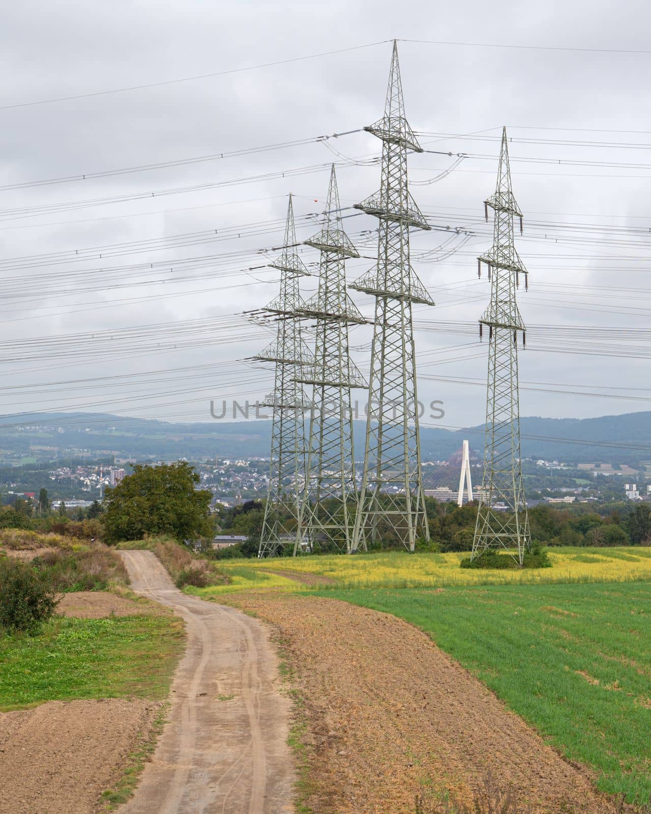 Power Lines against sky, energy change in Germany by alfotokunst