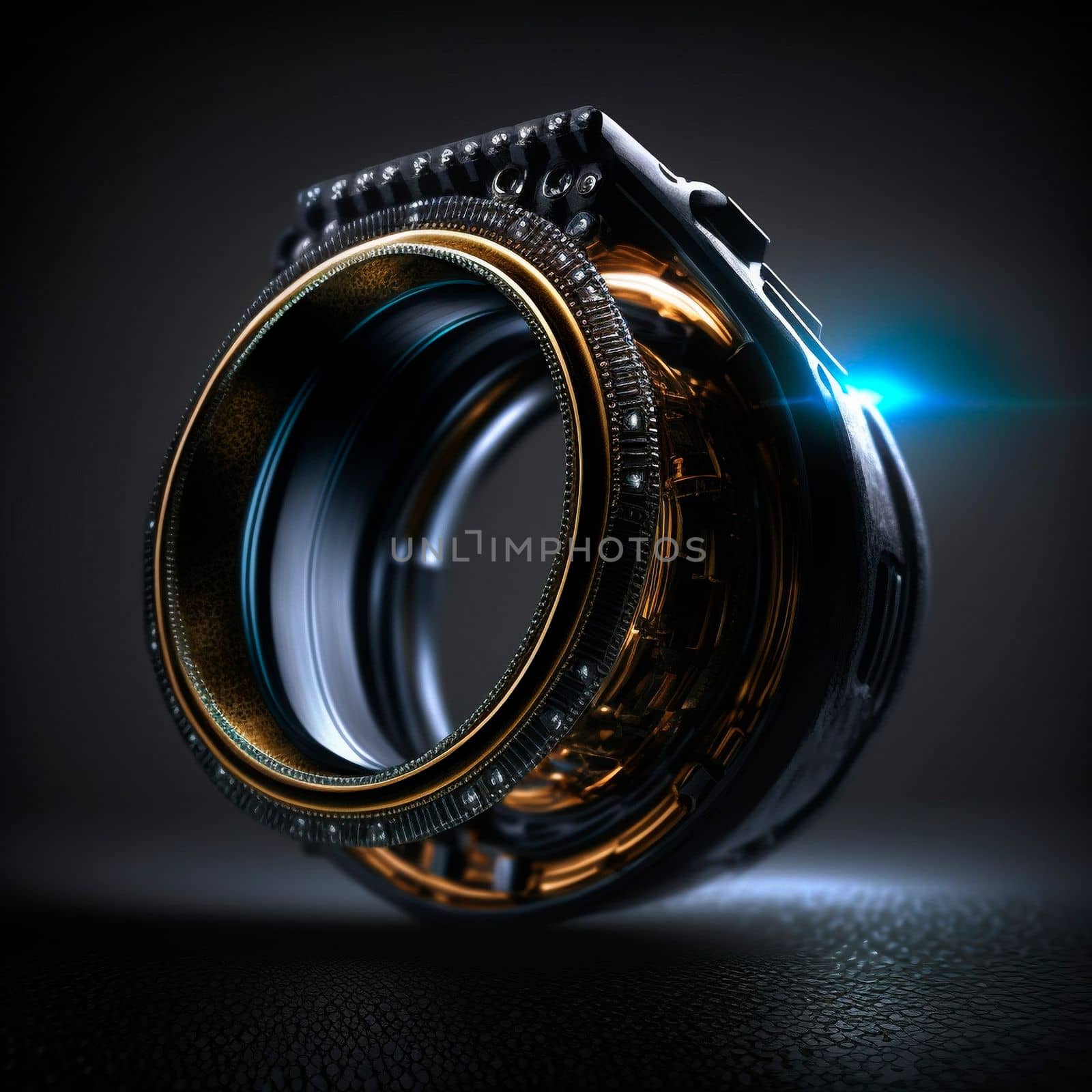 Futuristic mechanism in the form of a ring close-up. High quality illustration