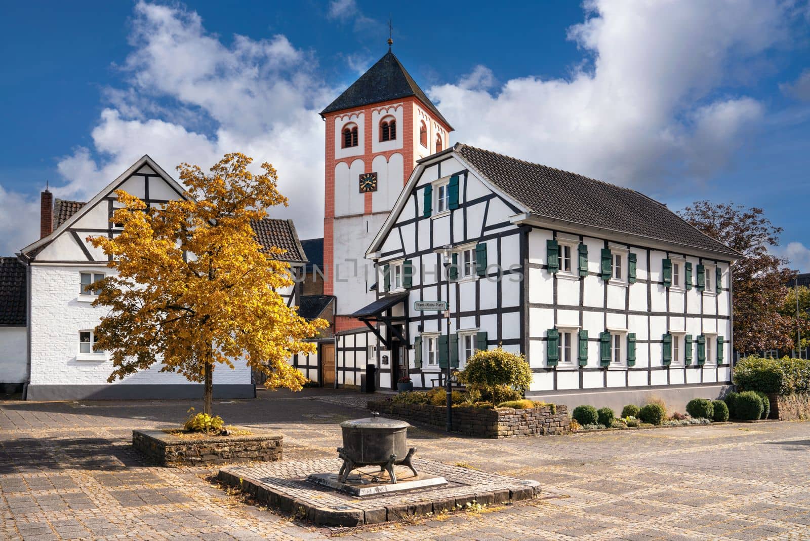 ODENTHAL, GERMANY - SEPTEMBER 16, 2022: Historical center of village Odenthal on September 16, 2022 in Bergisches Land, Germany