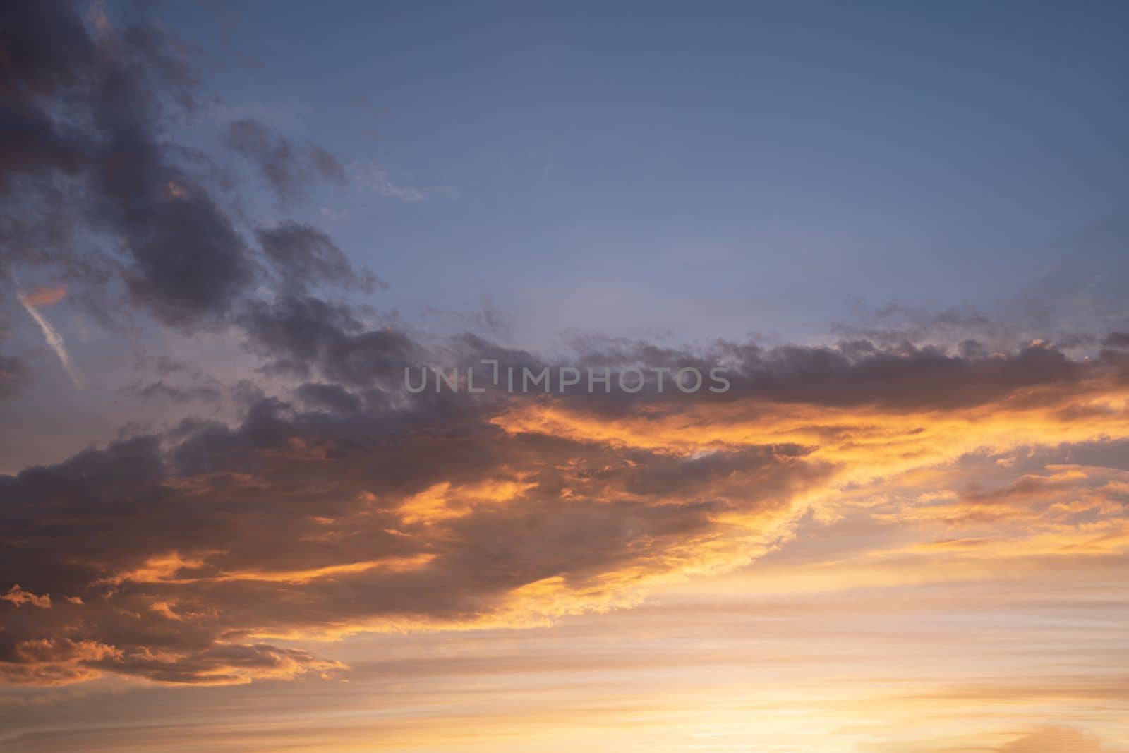 Evening sky with pastel-colored clouds