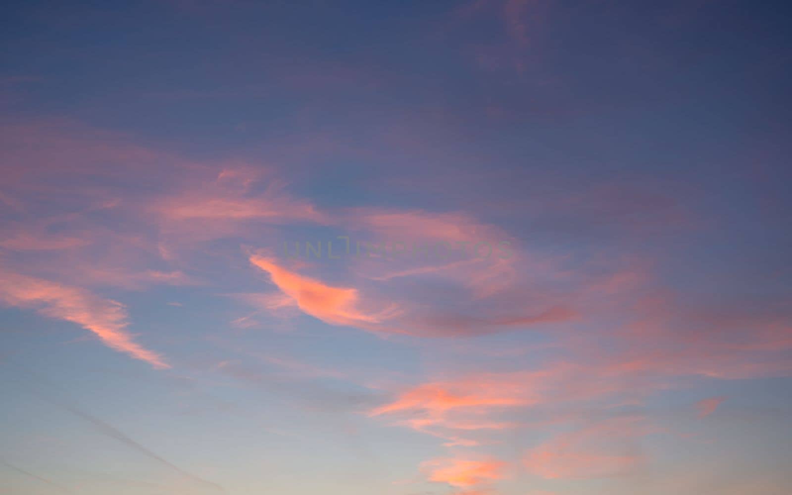 Evening sky with pastel-colored clouds