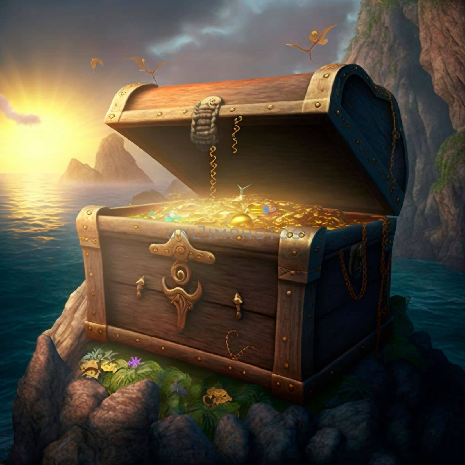 Treasure chest. High quality illustration