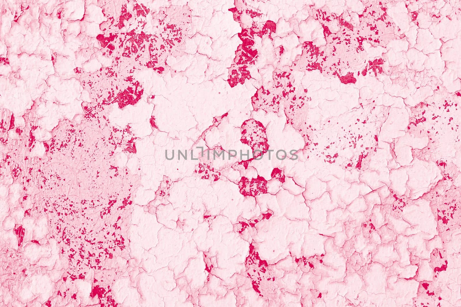 Viva Magenta wall with dirty scratches and metal stains. Metal rust monochrome background. High quality photo