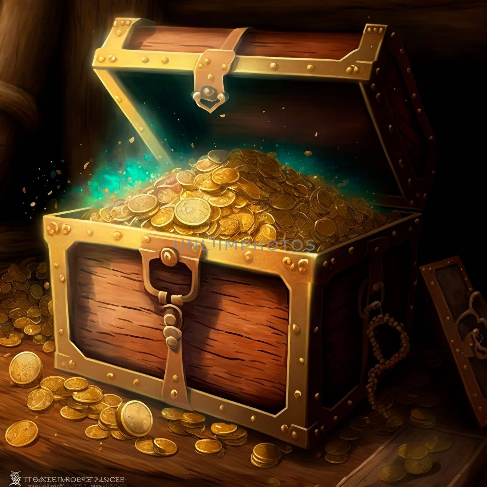 Treasure chest. High quality illustration