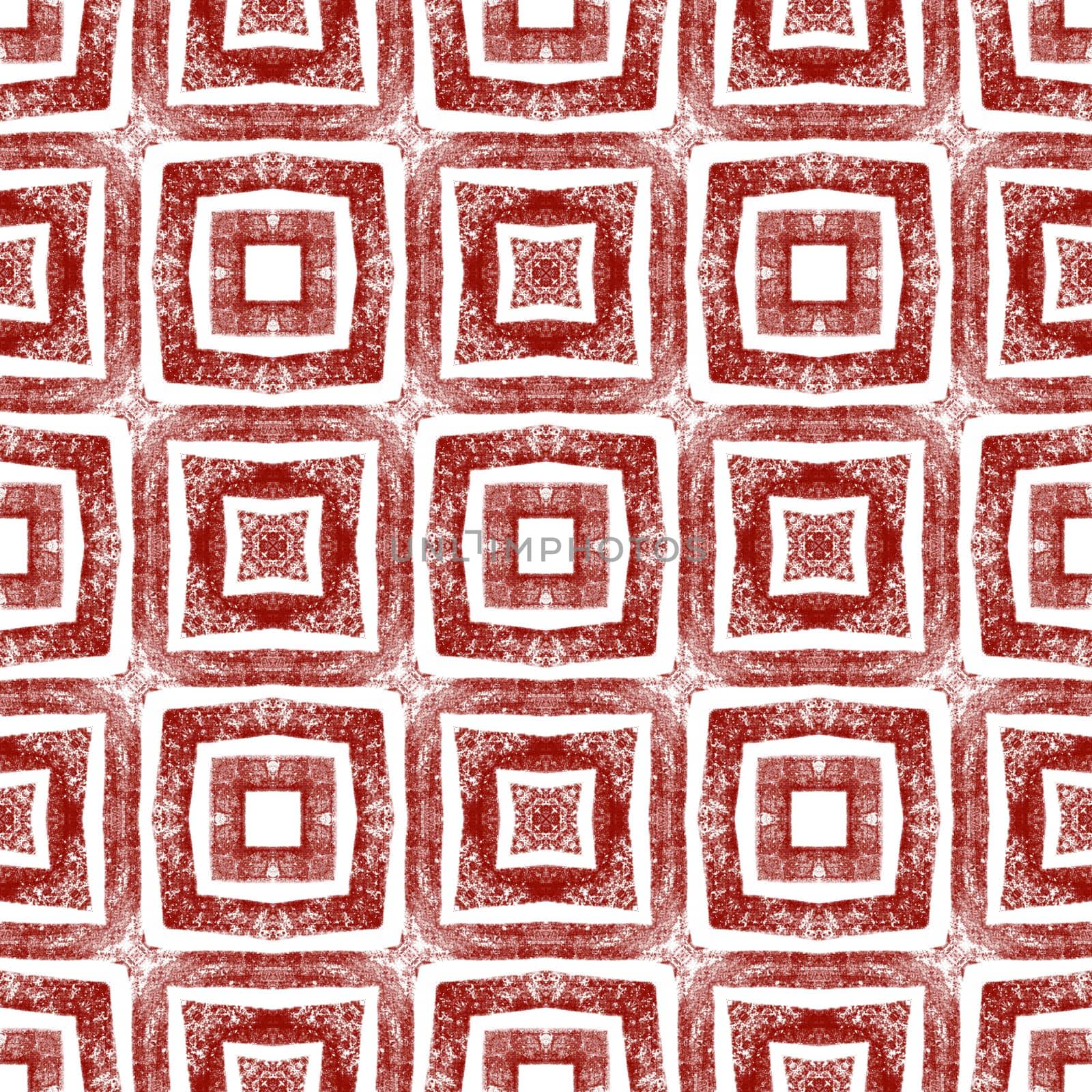 Geometric seamless pattern. Wine red symmetrical kaleidoscope background. Textile ready wonderful print, swimwear fabric, wallpaper, wrapping. Hand drawn geometric seamless design.