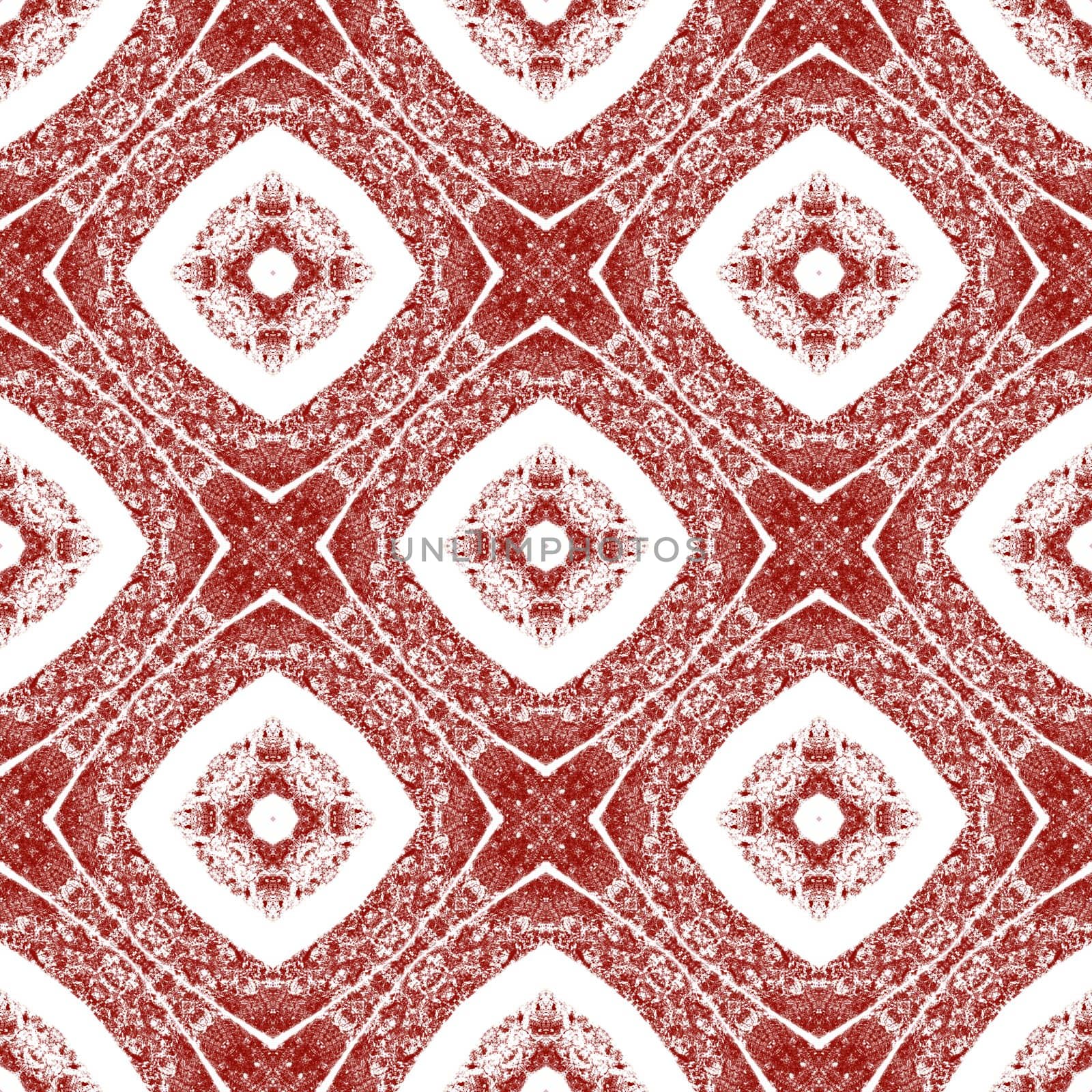 Ethnic hand painted pattern. Wine red by beginagain