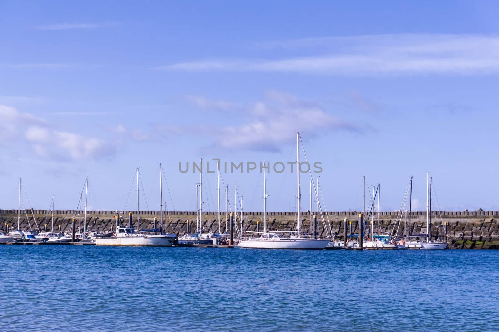 Berth with boats and yachts in the Atlantic Ocean, Portugal