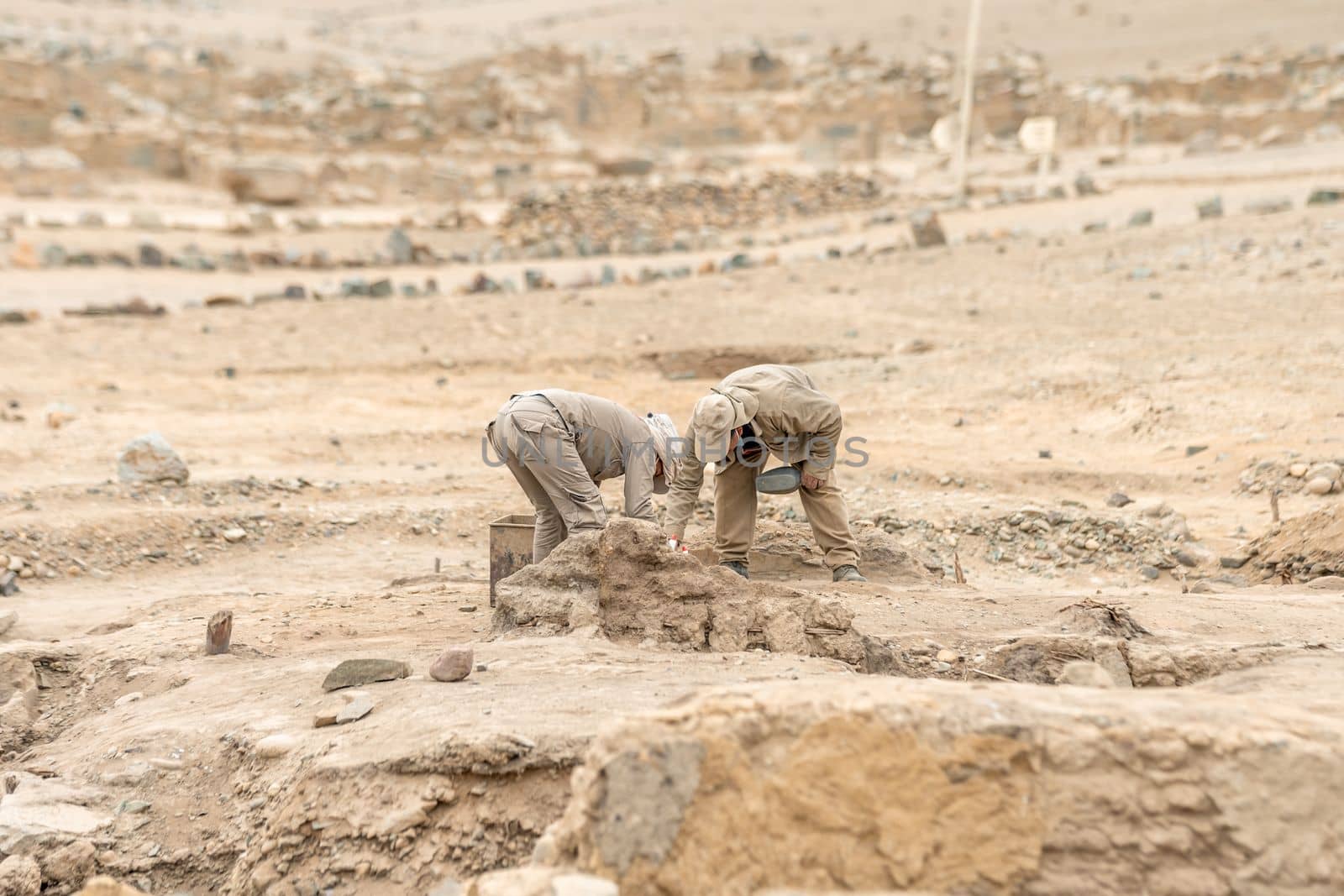 archaeologists search for the remains of an ancient civilization. 