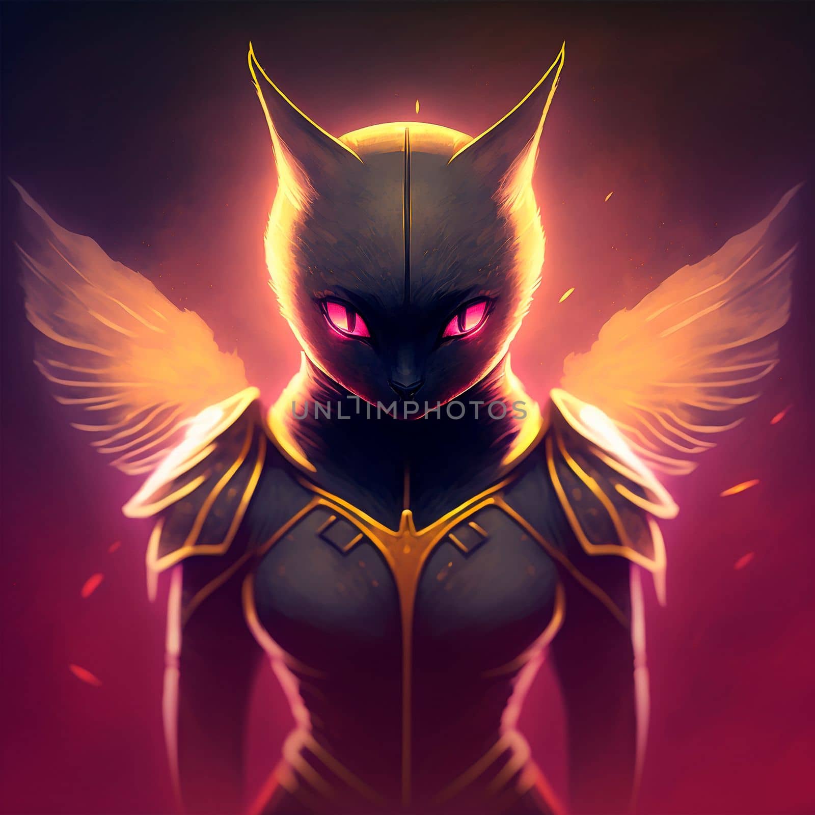 Cat girl with wings by NeuroSky