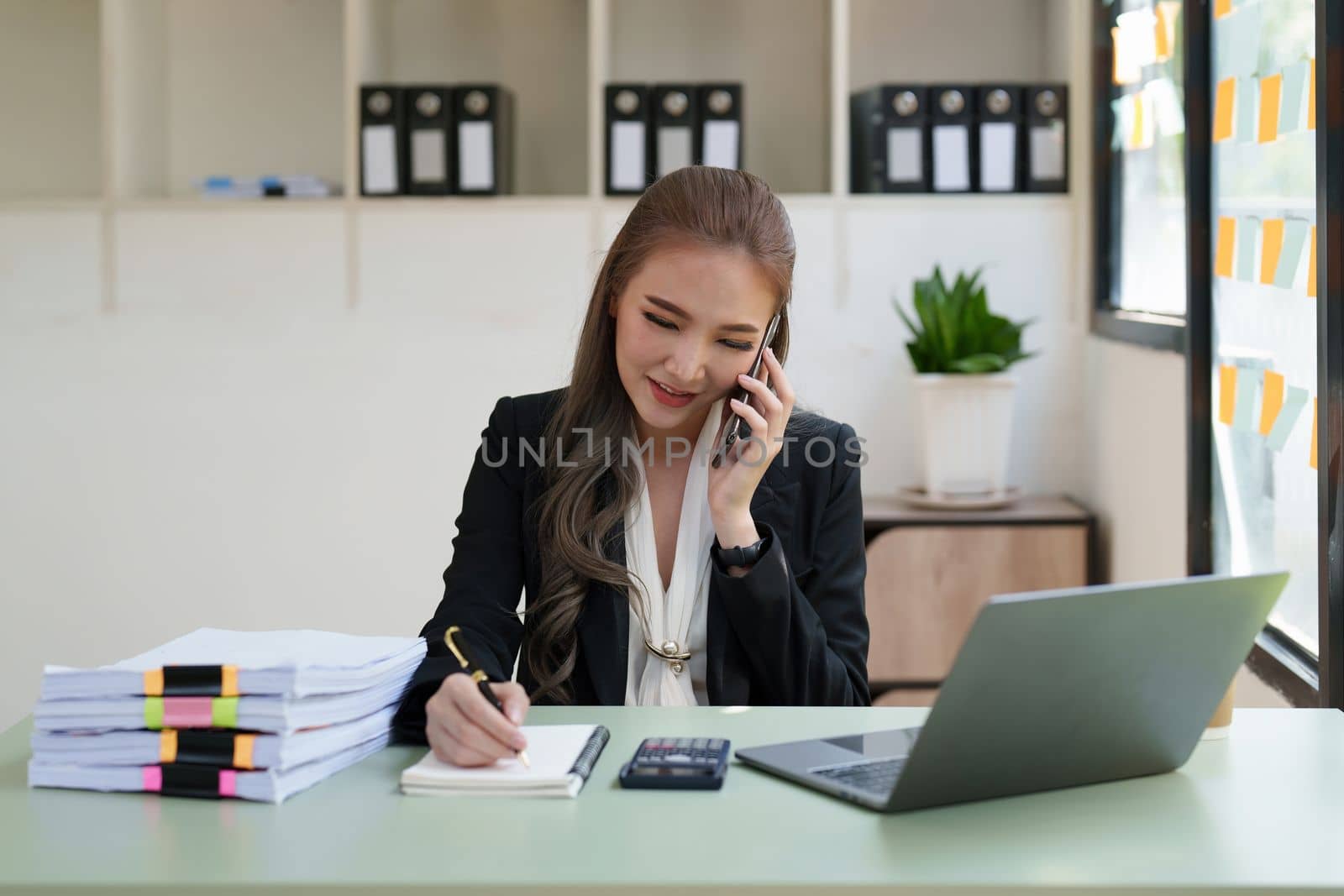 Business Documents, Auditor businesswoman searching document legal prepare paperwork and report for analysis TAX time, accountant Documents data contract partner deal in workplace.