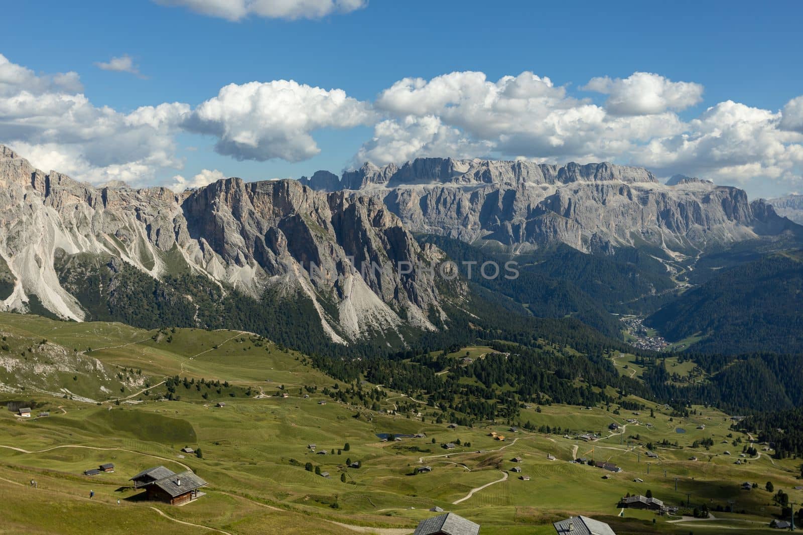 Summer Dolimites Alps high mountains panoramic view. High quality photo