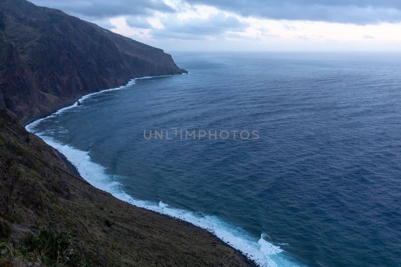 sunset view ocean and rocks beautiful background by Chechotkin