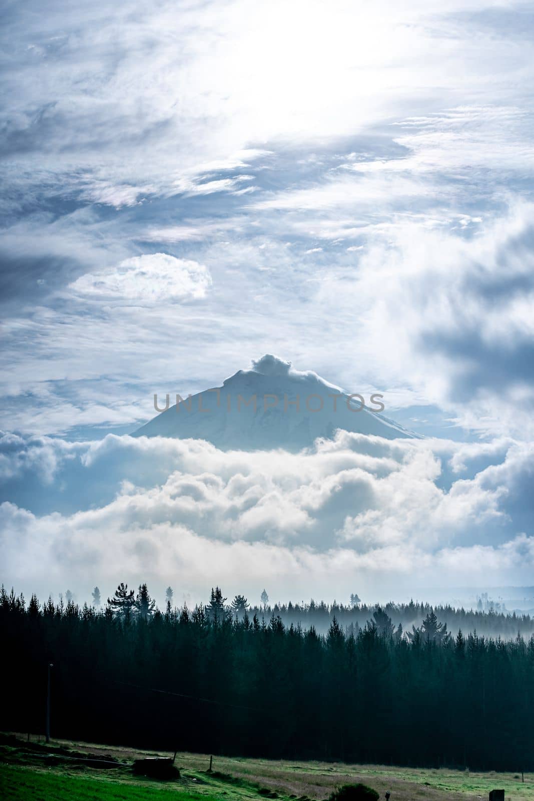 Chimborazo volcano, the highest mountain in Ecuador. 