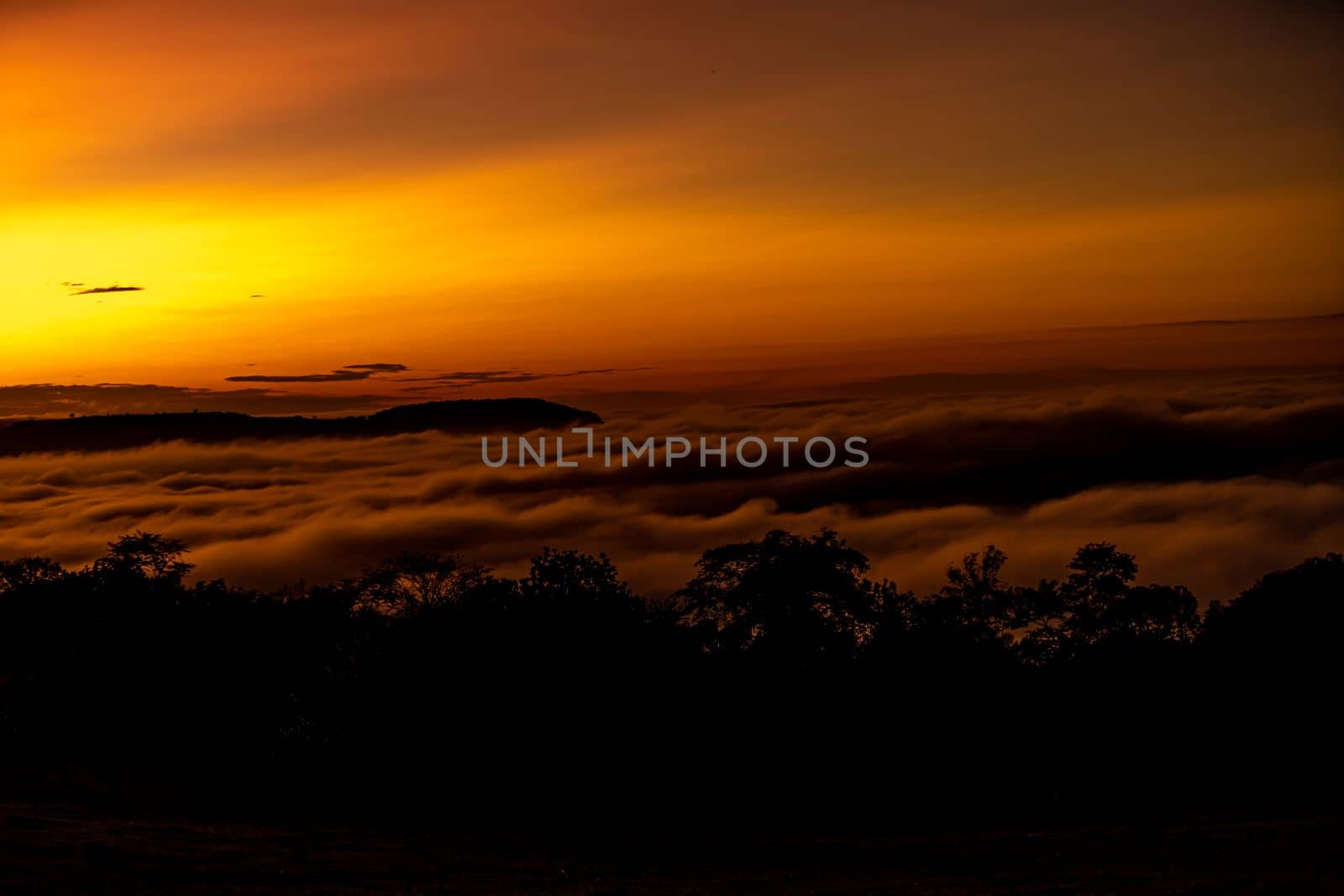 colorful sunrise in mountain landscape. High quality photo