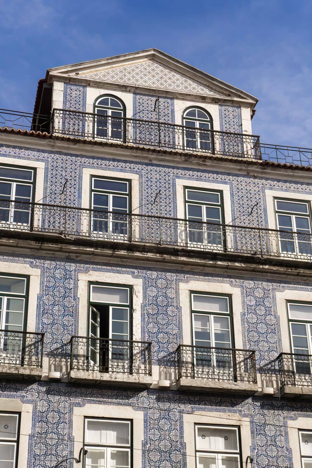 Portuguese house covered with blue tiles azulejo by Challlenger